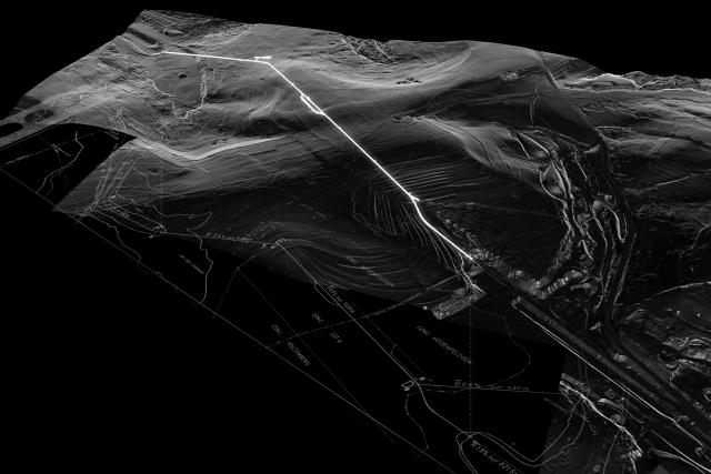 cartographie du réseau des mines qui quadrillent le paysage sous-terrain de l’ancienne région minière d’Esch-sur-Alzette